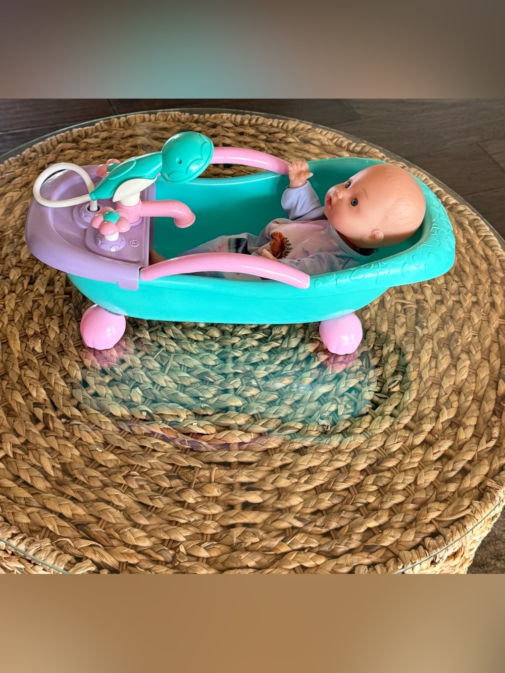 Baby Doll & Bathtub 7x18" Shower Works Doll Accessory Toy by My Sweet Love